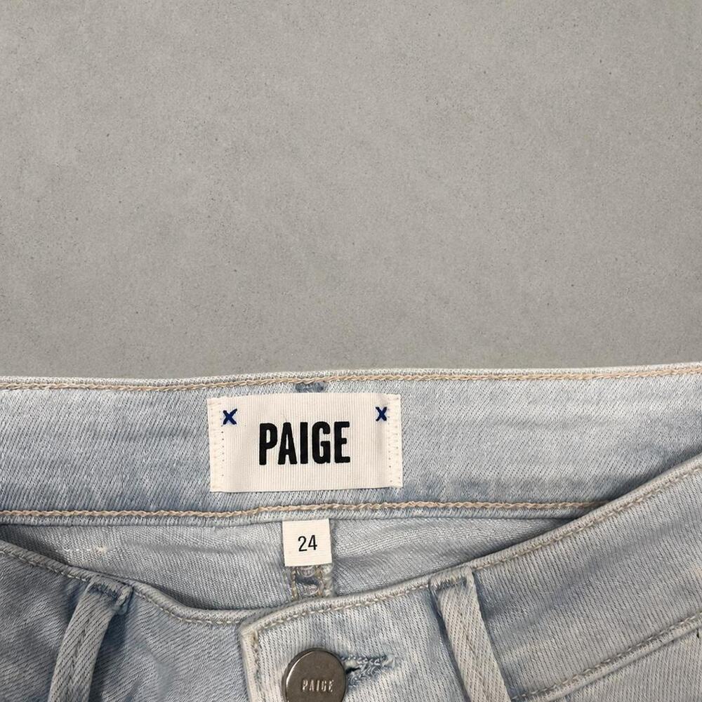 PAIGE Cindy Crop High Rise Straight Leg Jeans Light Wash Size 24 - Picture 3 of 6